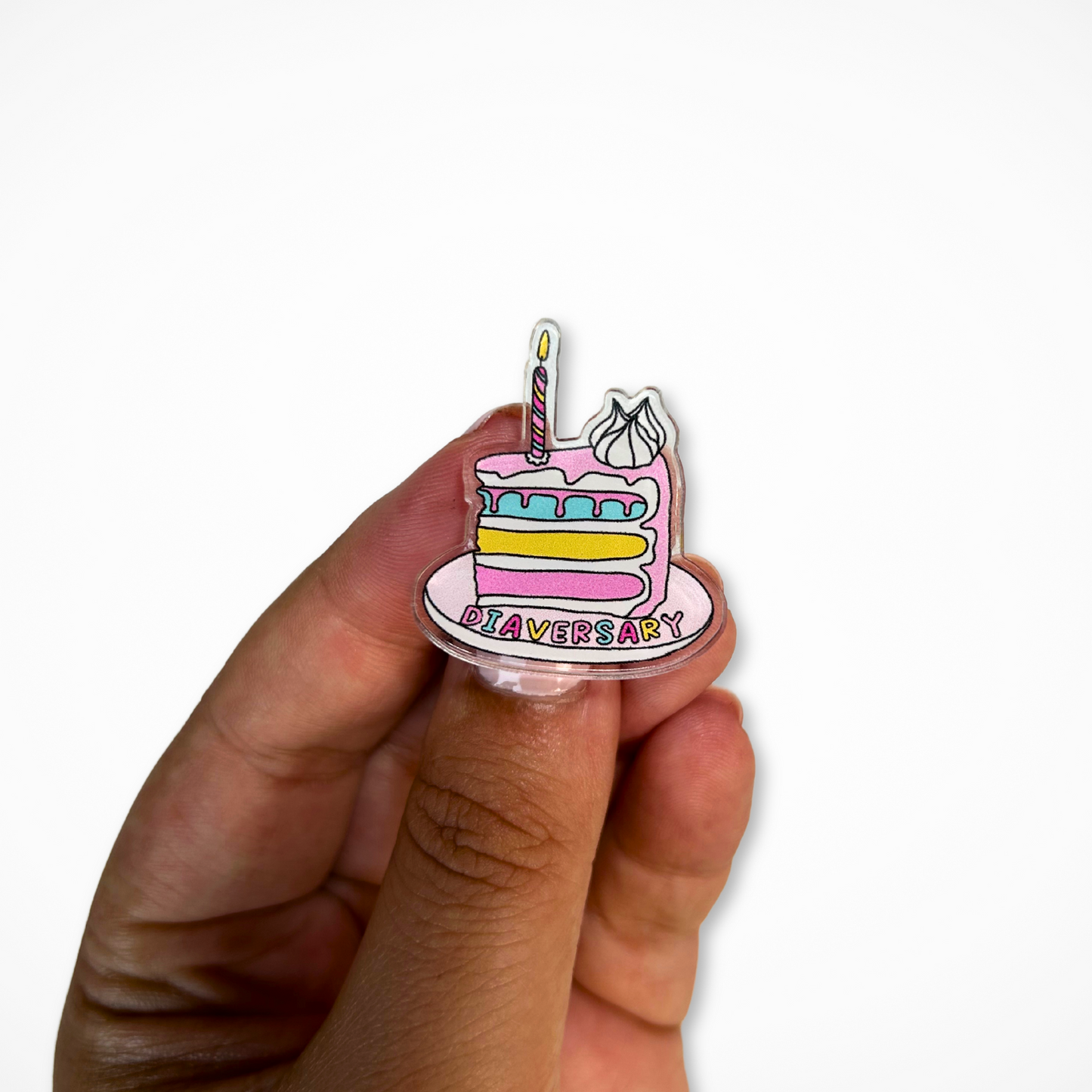 Diaversary Celebration Cake Pin Badge