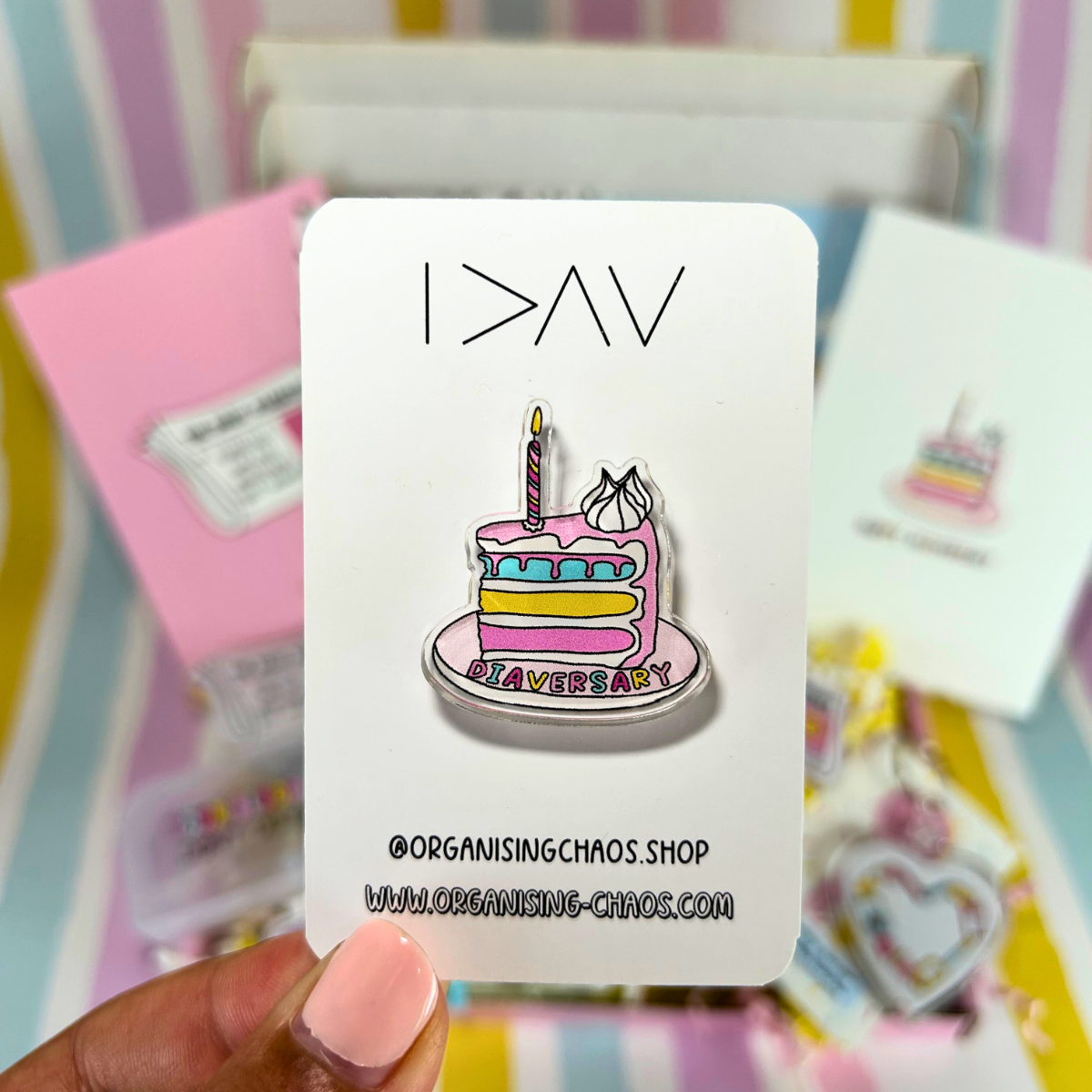 Diaversary Celebration Cake Pin Badge