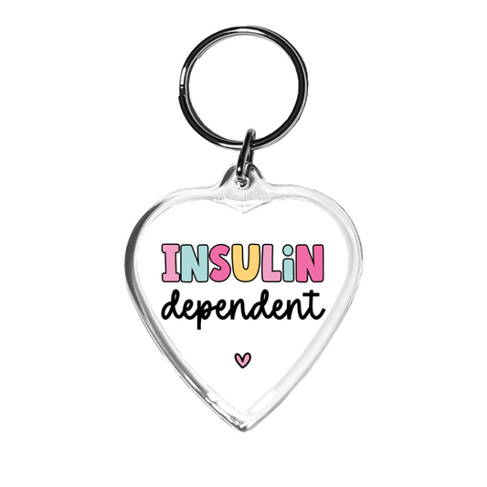 Insulin Dependent Heart Medical Alert Keychain