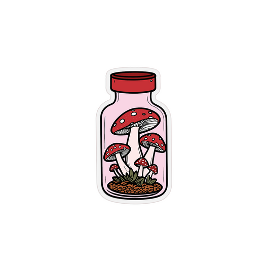 Mushroom Insulin Vial Clear Sticker