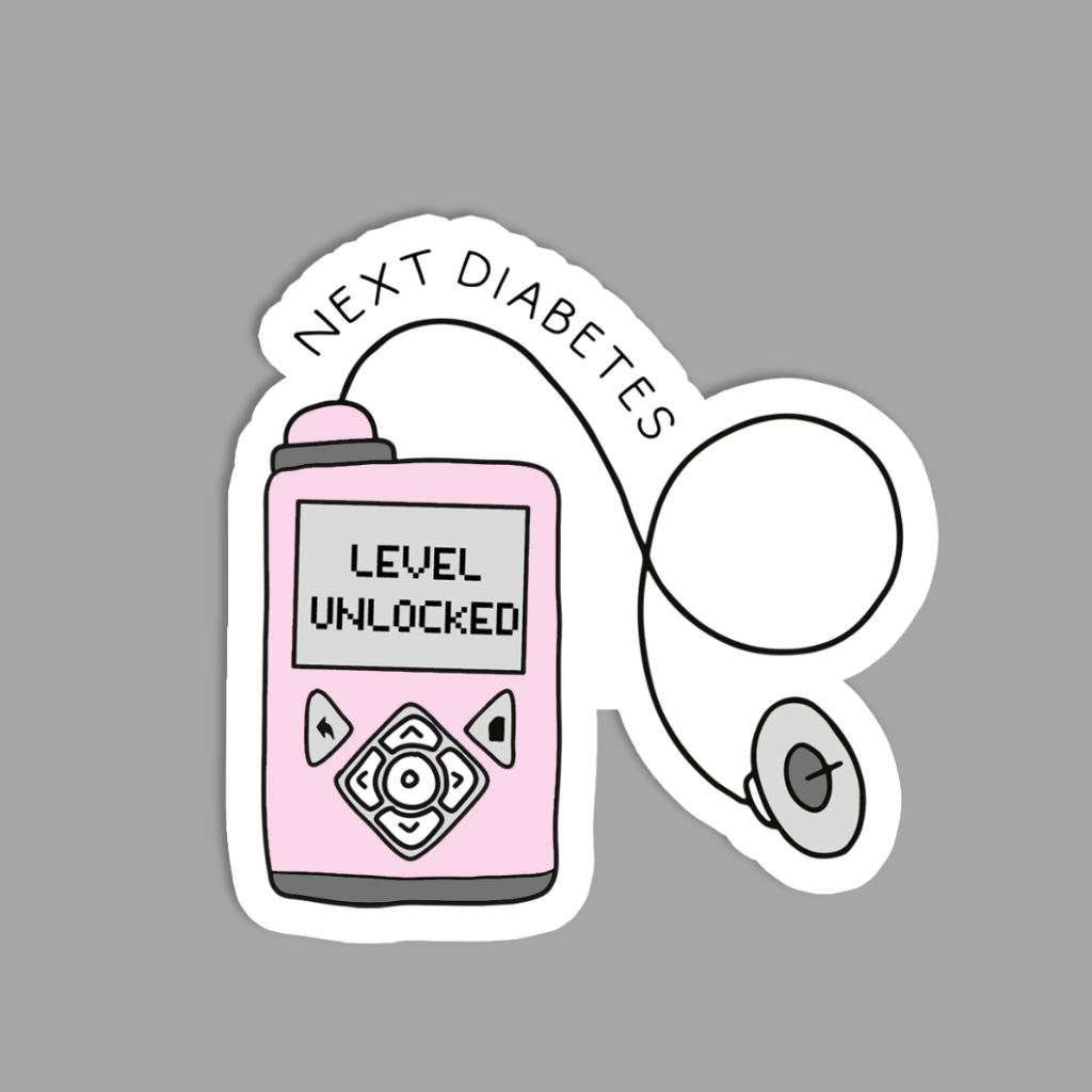 Insulin Pump Level Unlocked Pink Sticker – Organising Chaos