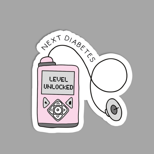 Insulin Pump Level Unlocked Pink Sticker