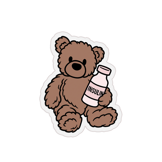 Insulin Bear Clear Sticker