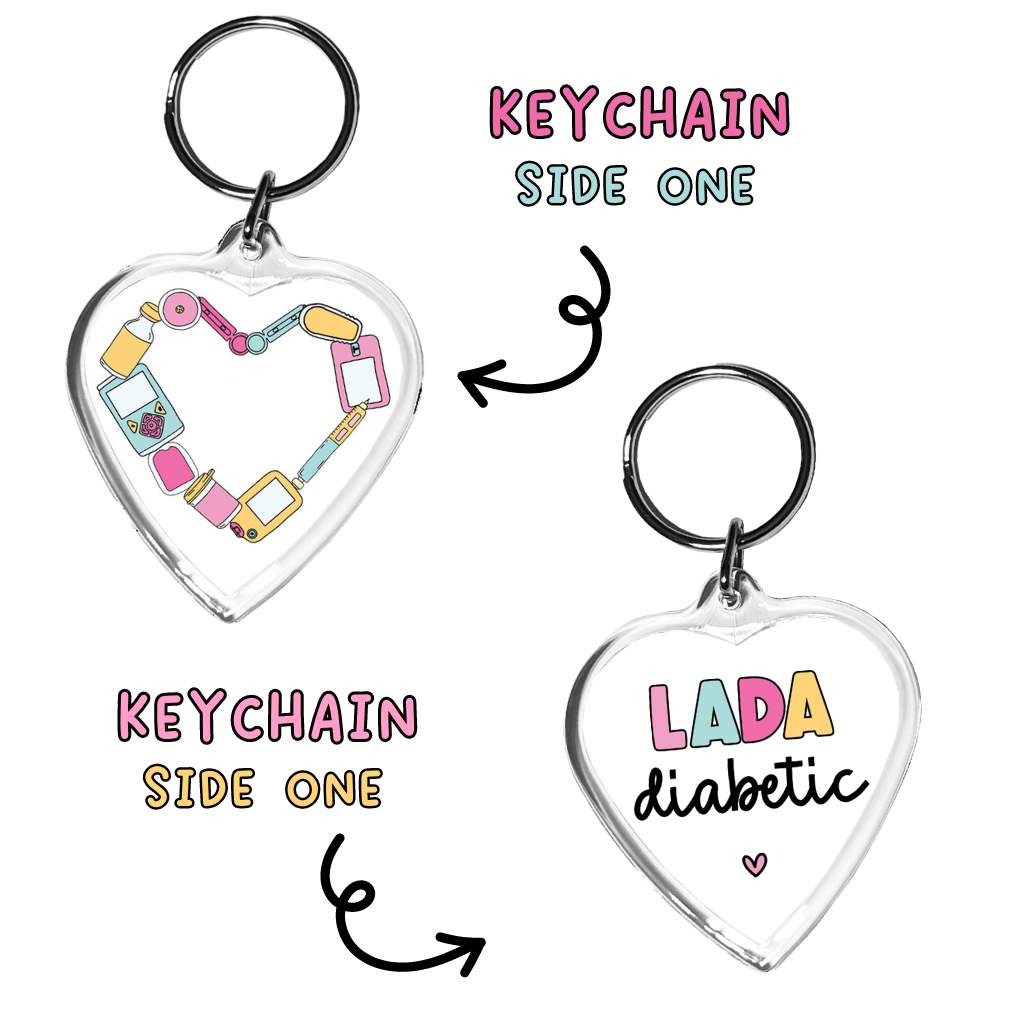 Insulin Dependent Heart Medical Alert Keychain