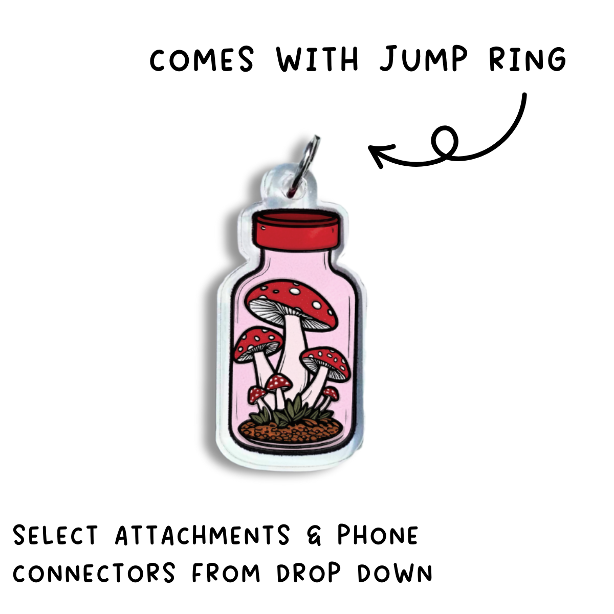 Mushroom Insulin Vial Charm