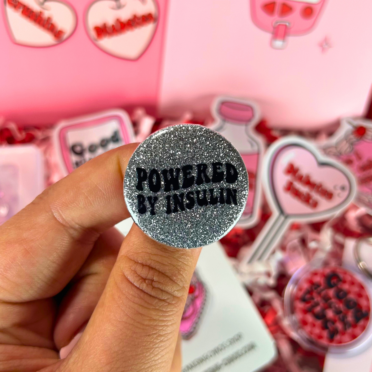 Powered By Insulin Diabetic Button Badge