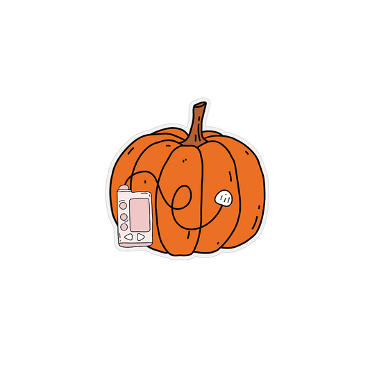 Pumpkin Insulin Pump Clear Sticker