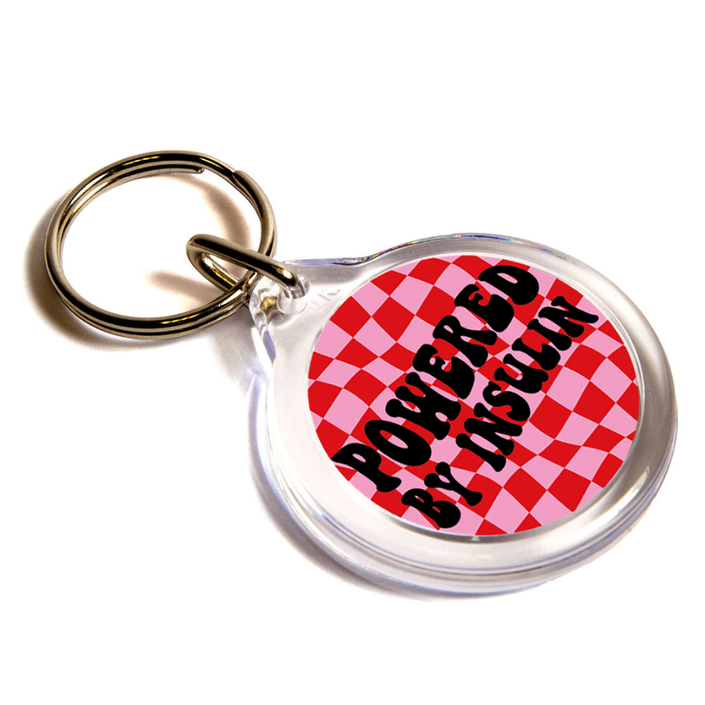 Type One Diabetic - Pink & Red Keychain