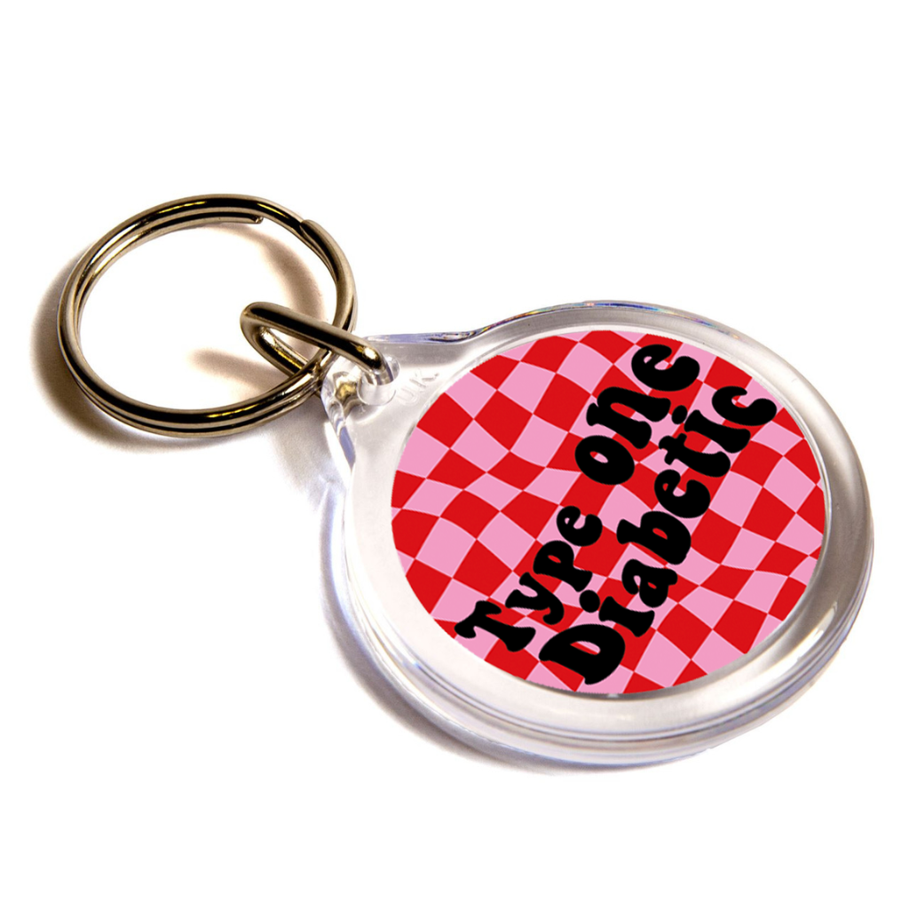 Type One Diabetic - Pink & Red Keychain