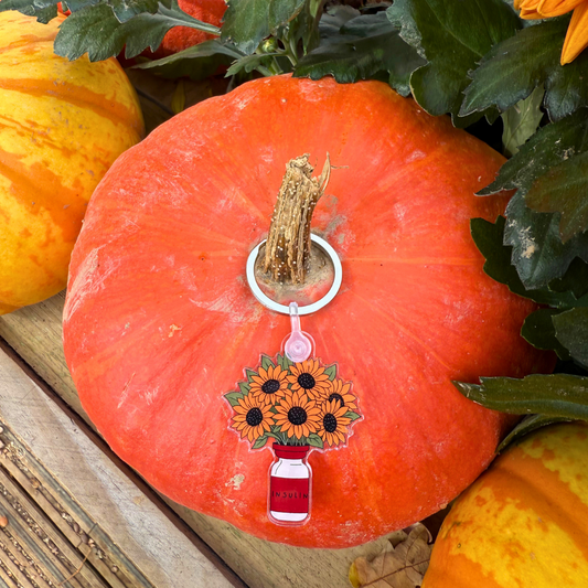 Sunflower Insulin Clear Keychain