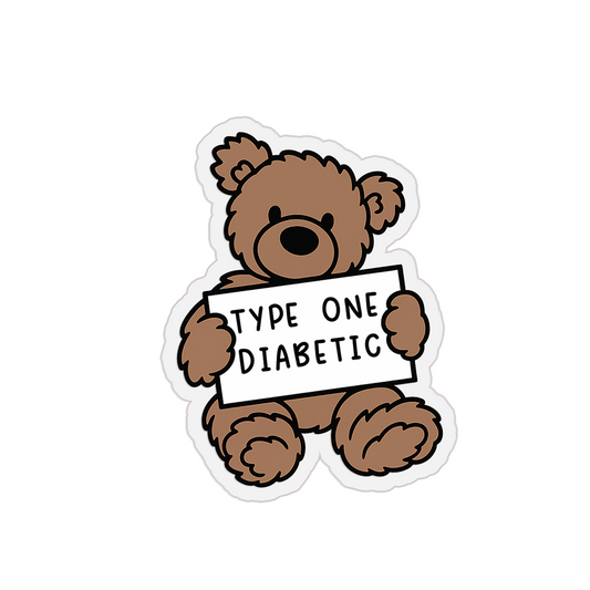 T1D Bear Clear Sticker