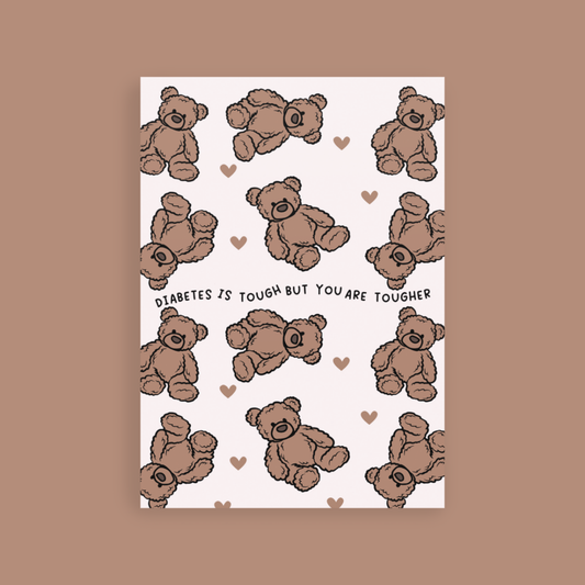 Diabetes Motivation Bear Postcard