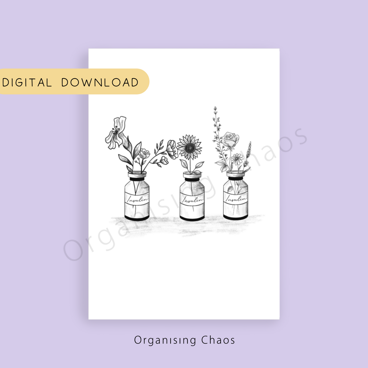 Three insulin vases Digital Download
