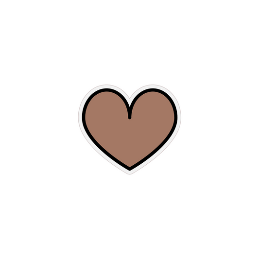 Mini Mocha Heart Clear Sticker