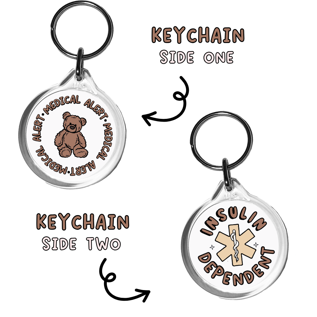 Insulin Dependent Bear Keychain