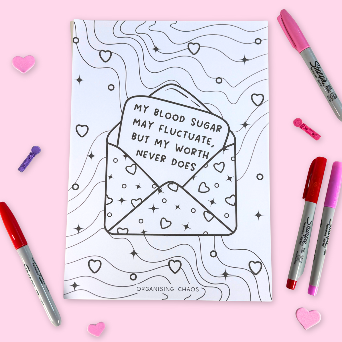 FREE Valentines Diabetes Colouring Pages (Digital Download)