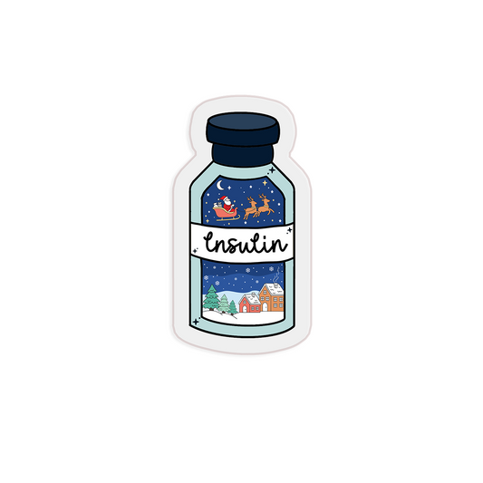 Insulin Vial - Santa's Bolus Delivery Clear Sticker
