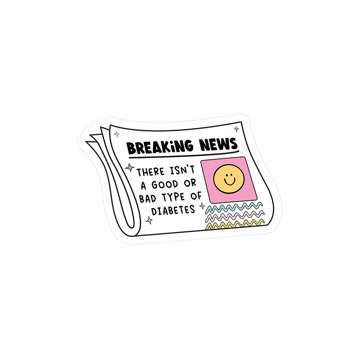 Breaking Diabetes News Clear Sticker