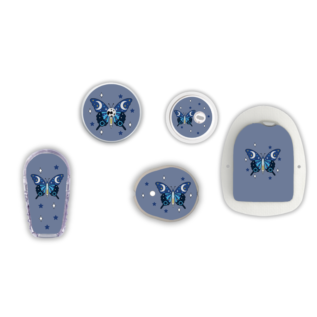 Diabetes Awareness Butterfly Device Stickers