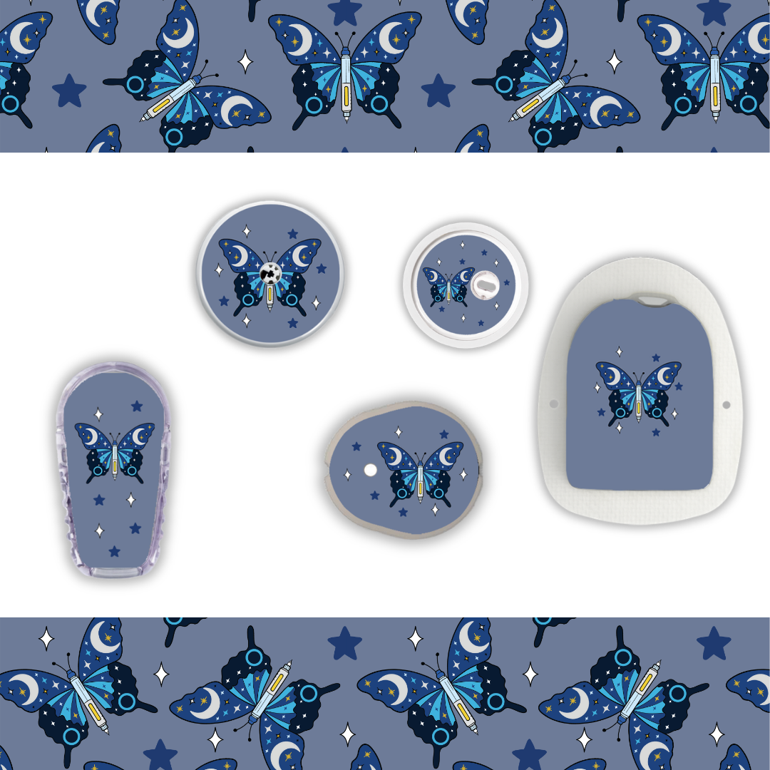 Diabetes Awareness Butterfly Device Stickers