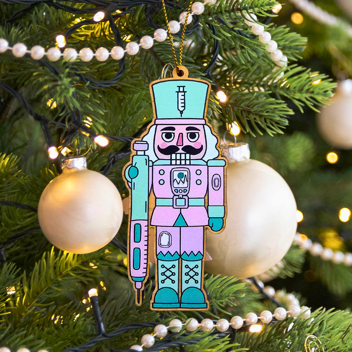 Pink & Mint Nutcracker Decoration