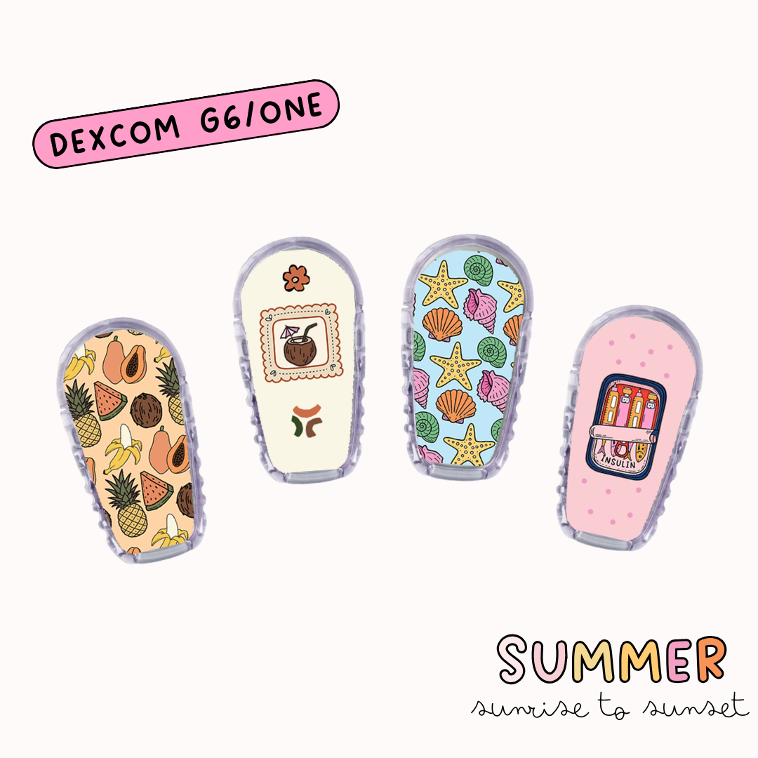 Summer Diabetic Device Sticker 4 Pack
