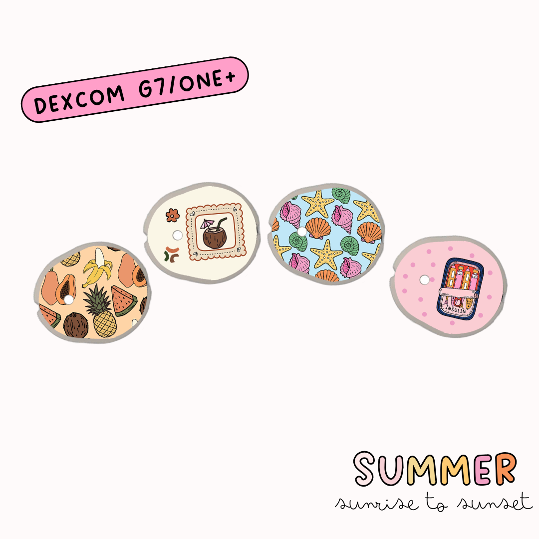 Summer Diabetic Device Sticker 4 Pack