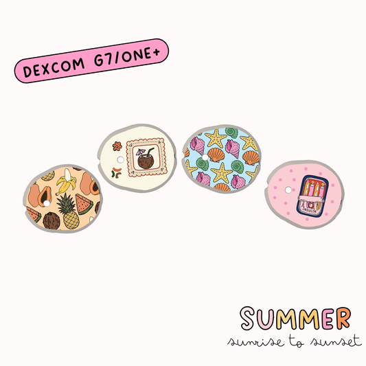 Summer Diabetic Device Sticker 4 Pack