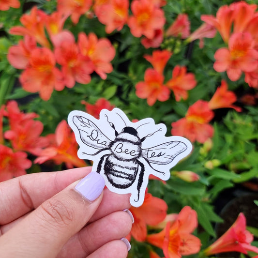 Dia-BEE-tes White Sticker