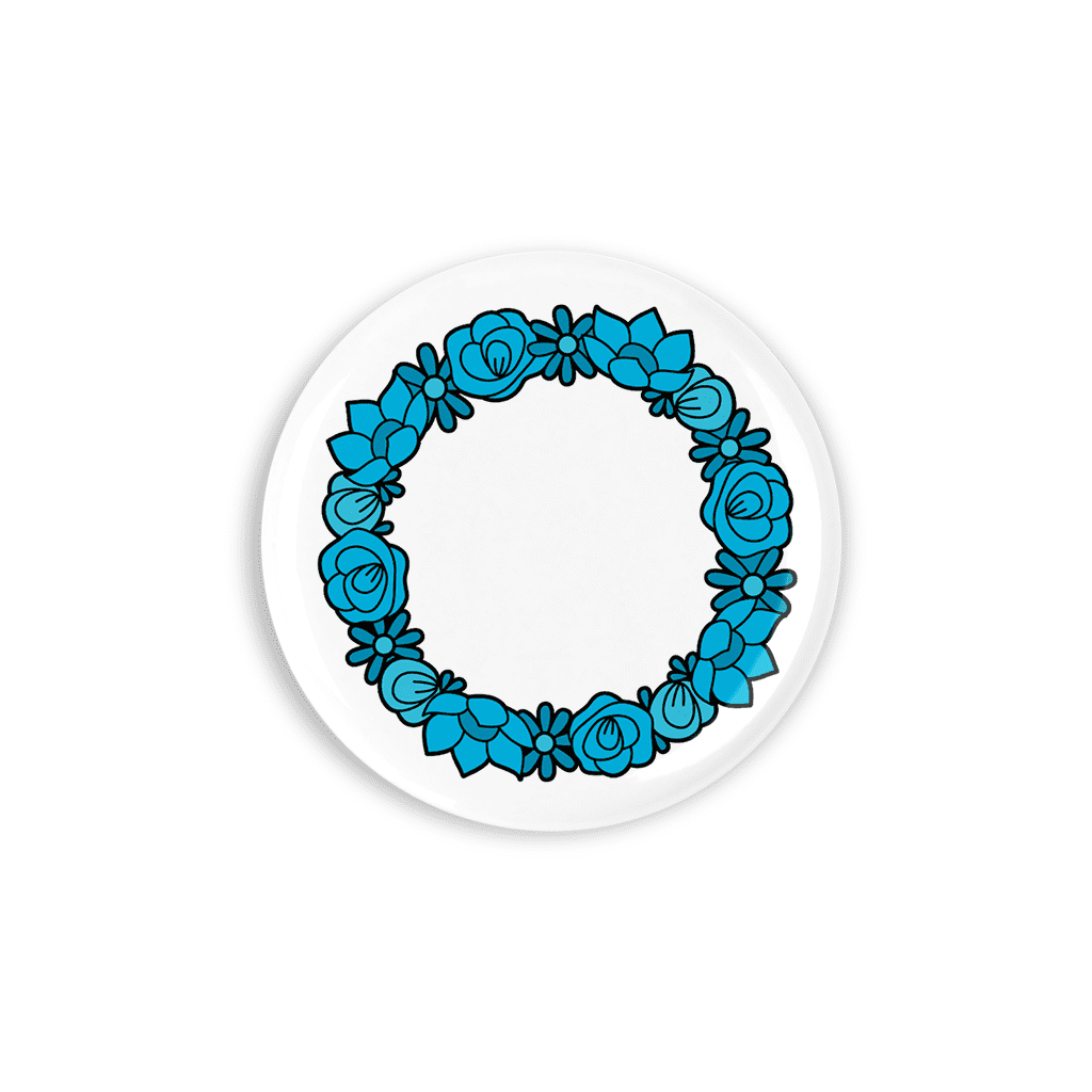 Diabetes Awareness Blue Flower Button Badge