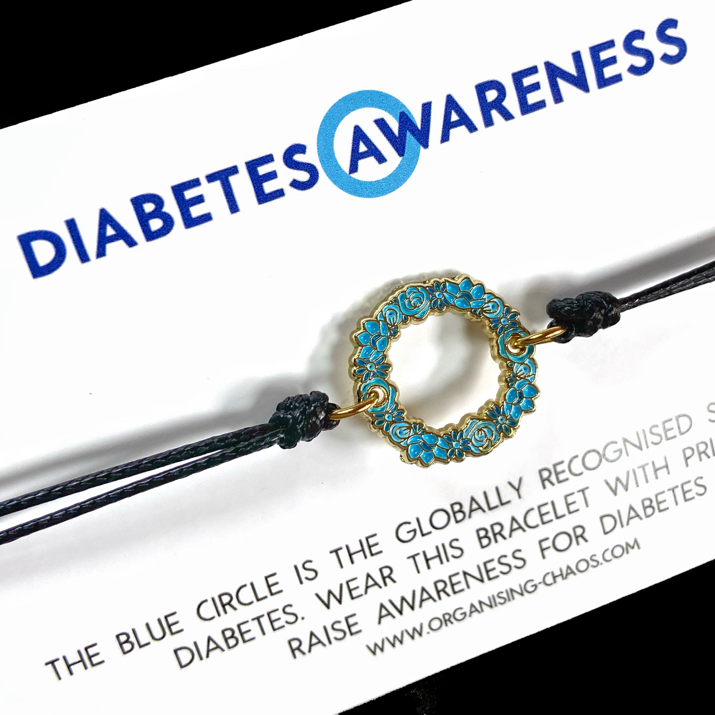 Diabetes Awareness Flower Bracelet