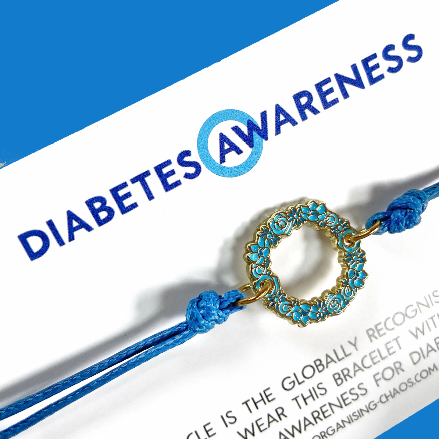 Diabetes Awareness Flower Bracelet