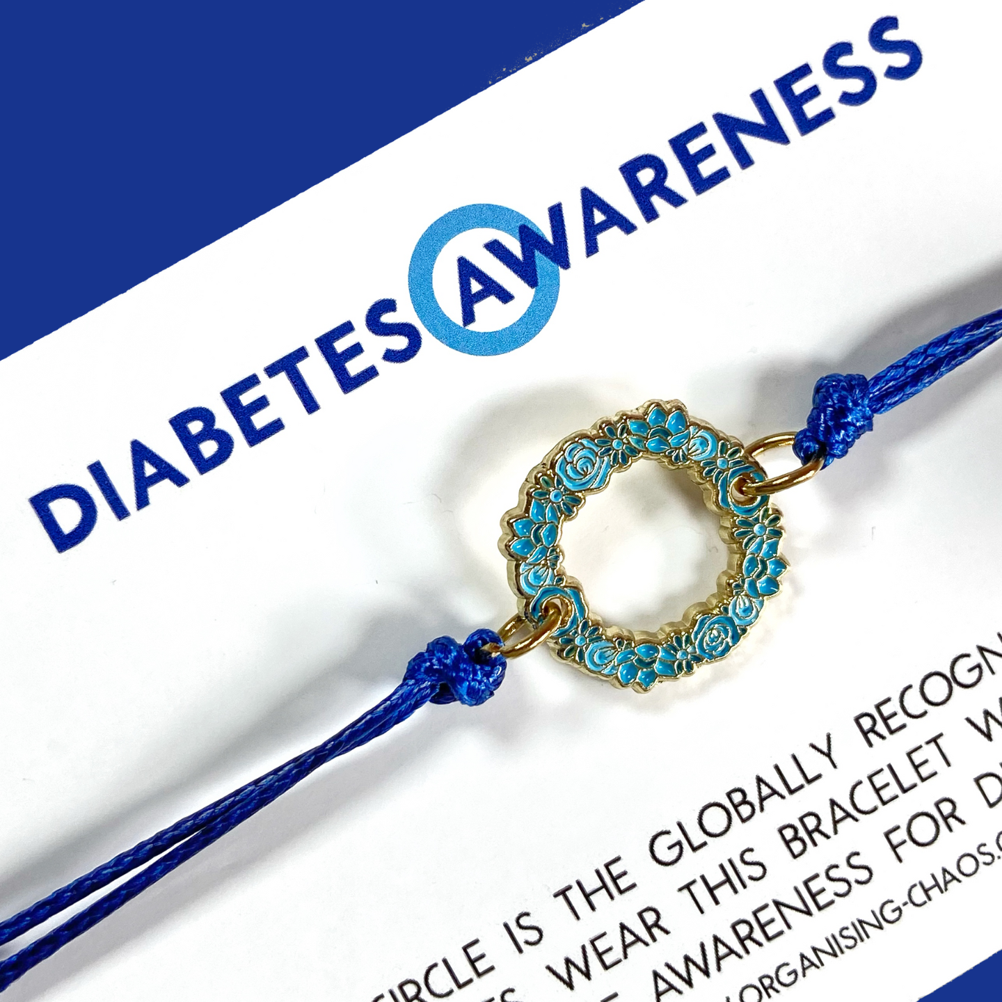 Diabetes Awareness Flower Bracelet