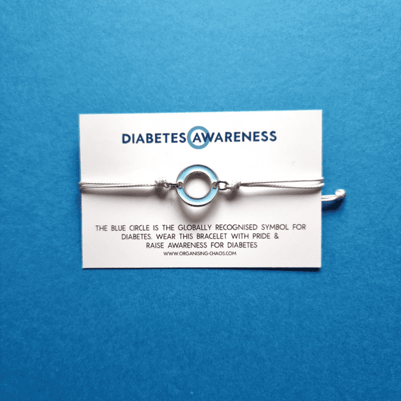 Diabetes Awareness Circle Bracelet