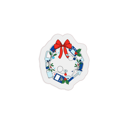 Christmas Diabetes Awareness Clear Sticker