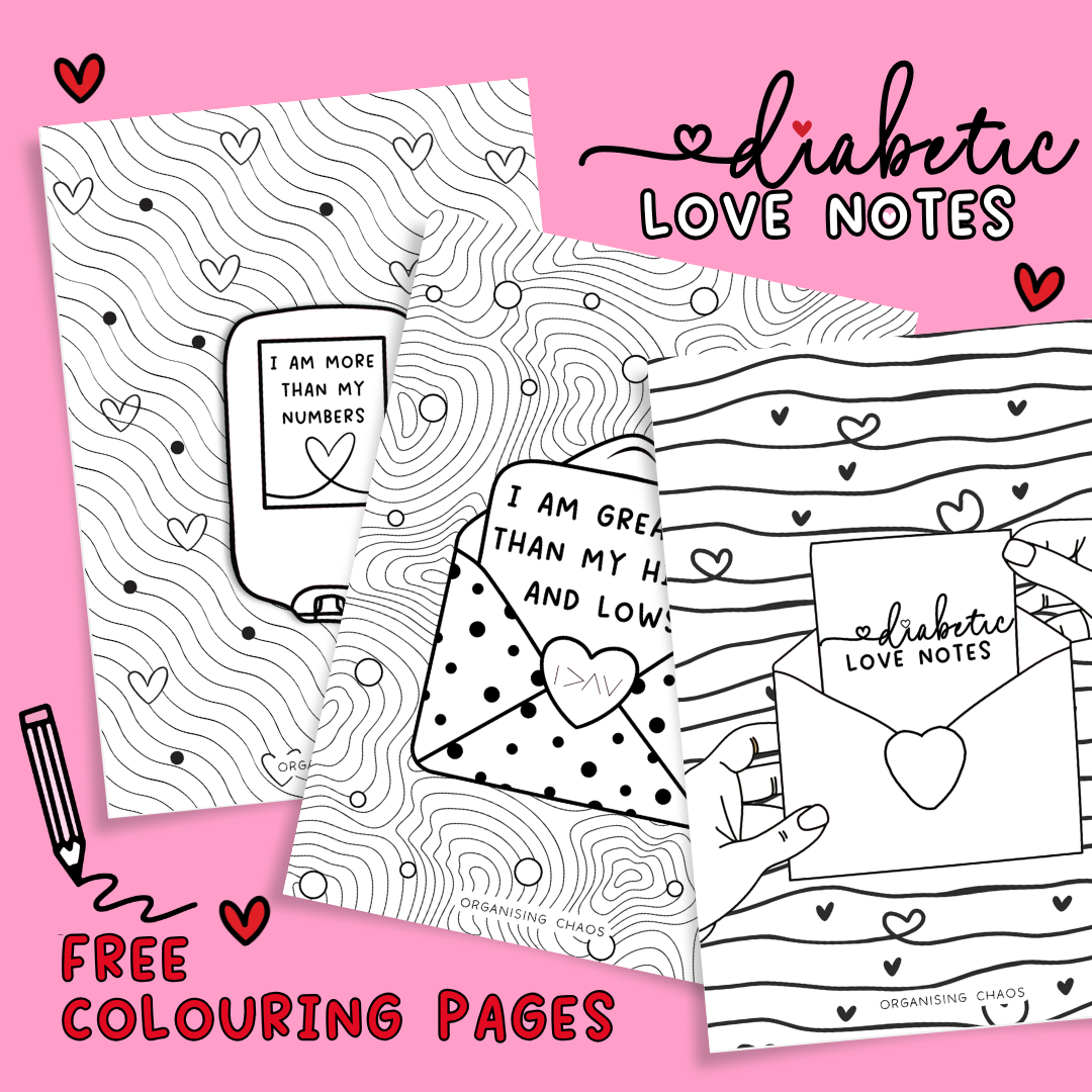FREE Valentines Diabetes Colouring Pages (Digital Download)