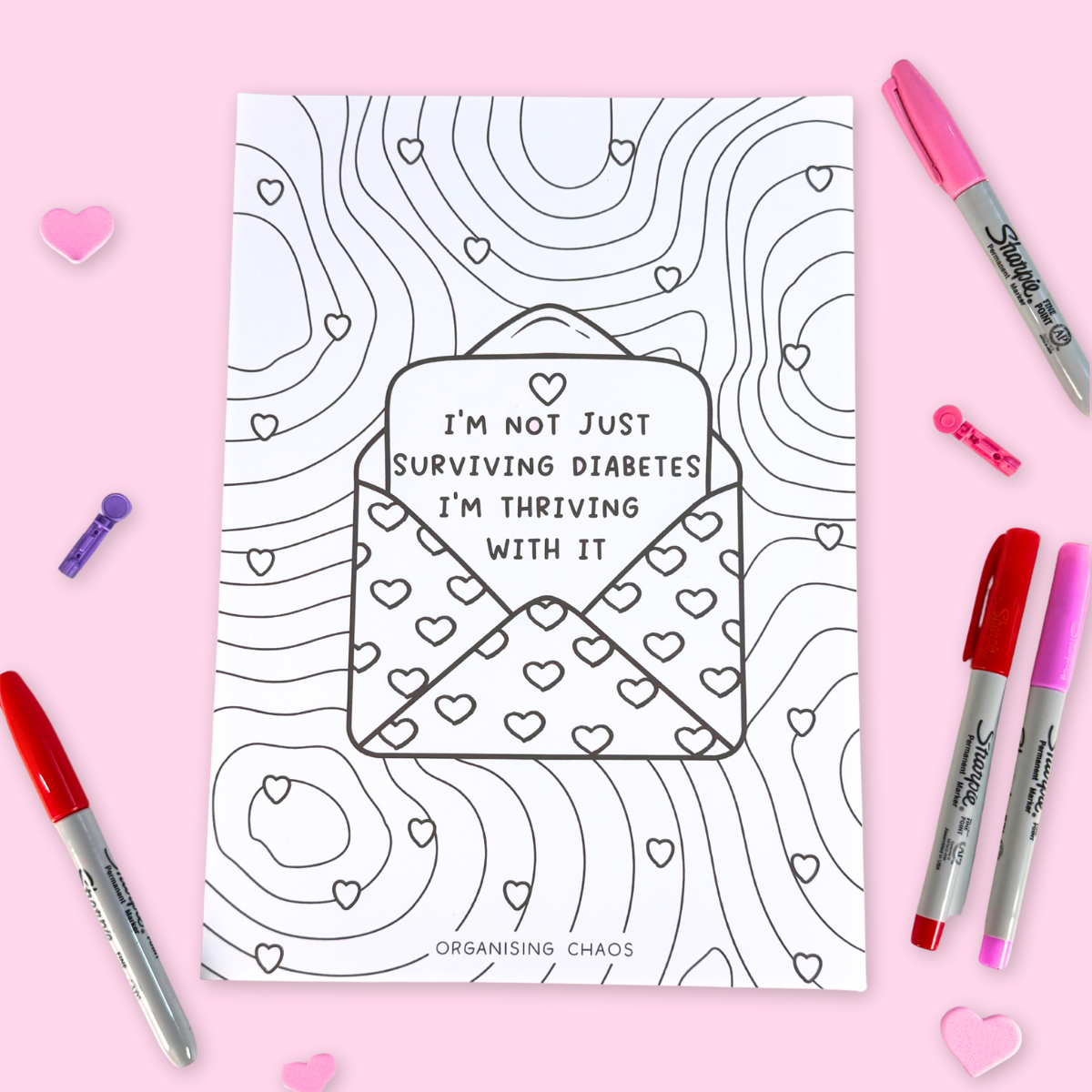 FREE Valentines Diabetes Colouring Pages (Digital Download)