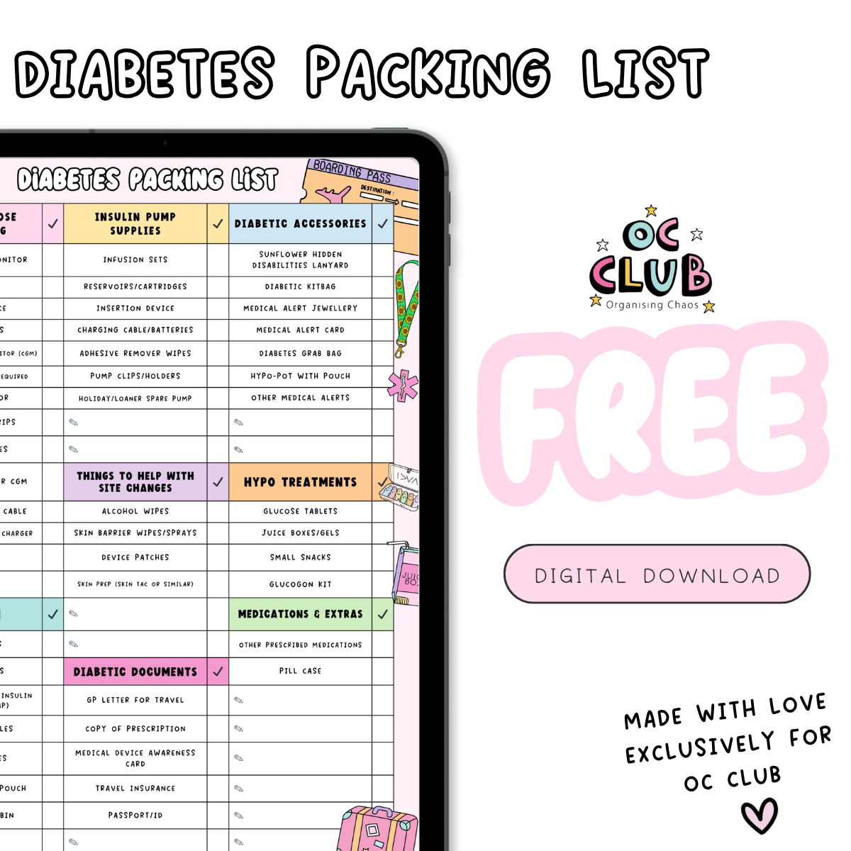 OC Club Exclusive: The Ultimate Diabetes Travel Packing List (Free Download)