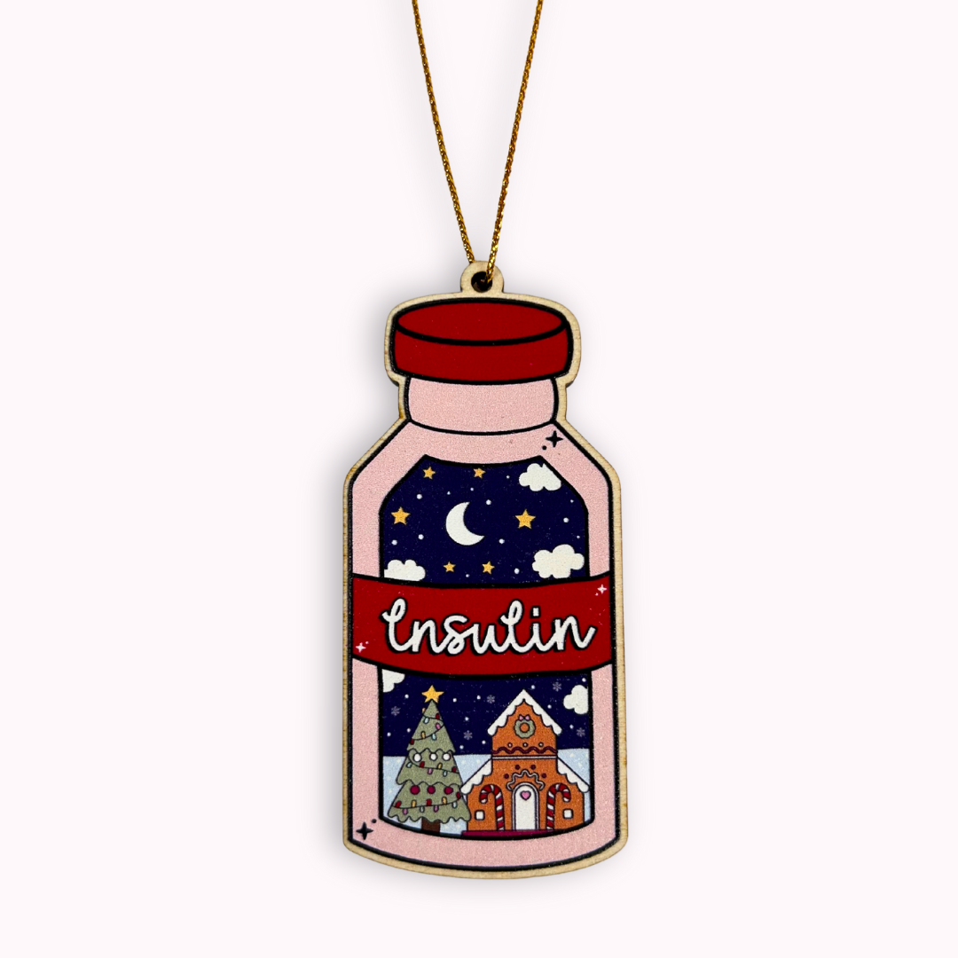 Pink and Red Festive Insulin Vial Decoration