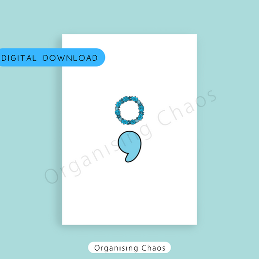 Diabetes Awareness Semi-Colon Digital Download