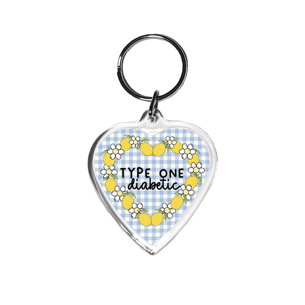 T1D Lemon Heart Keychain