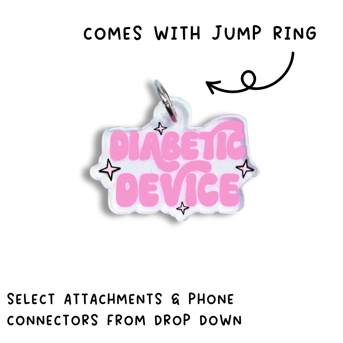 Pink Diabetic Device Charm
