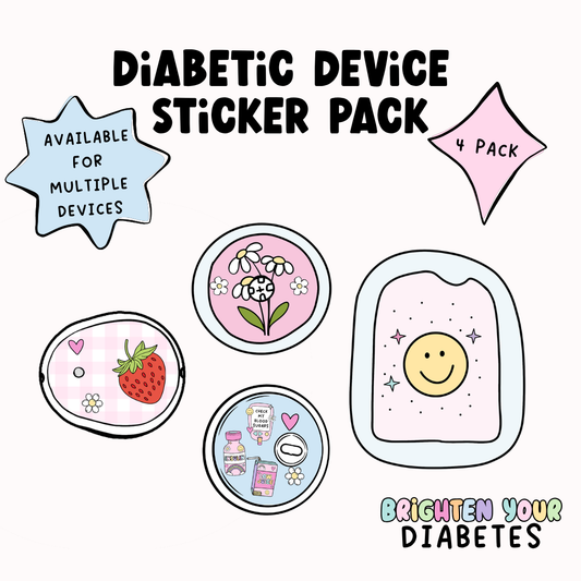 Brighten Your Diabetic Device Sticker 4 Pack