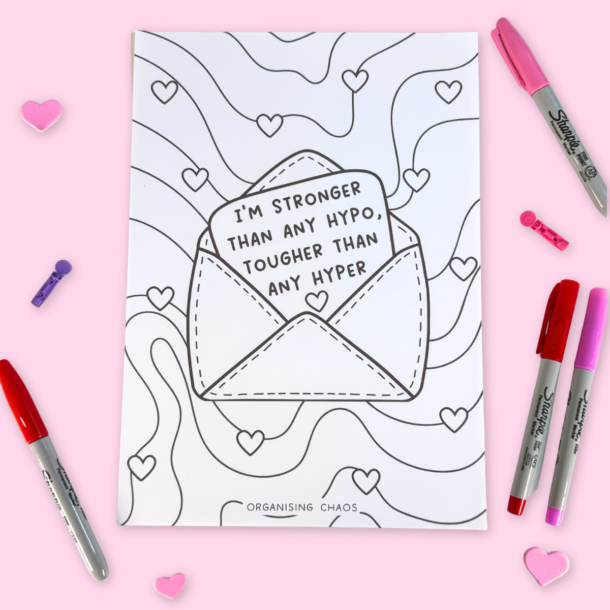 FREE Valentines Diabetes Colouring Pages (Digital Download)