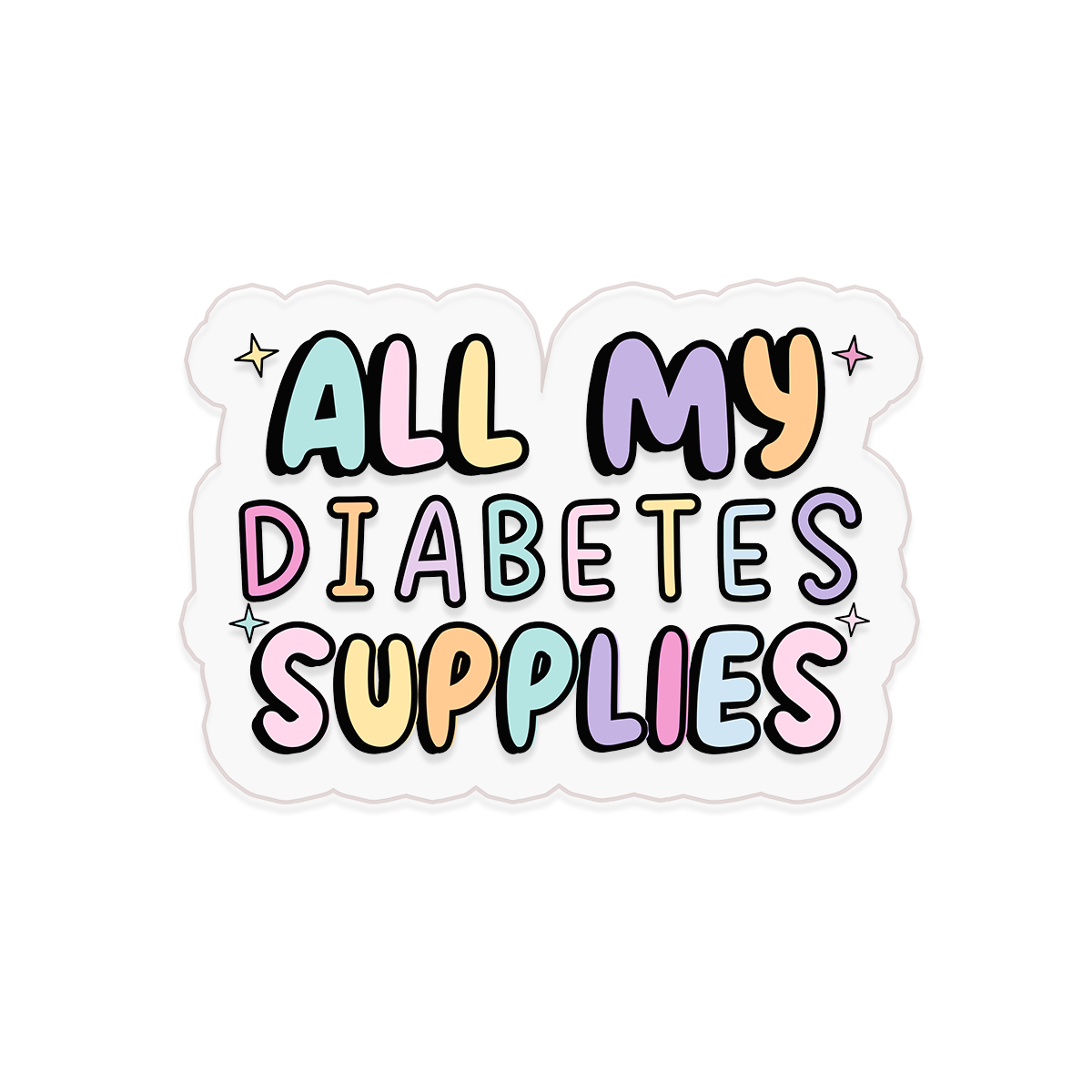 All My Diabetes Supplies Clear Sticker