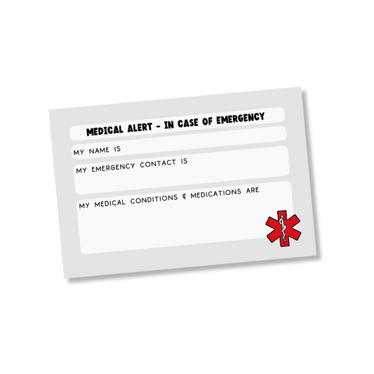 Black Stripe Medical Alert Card