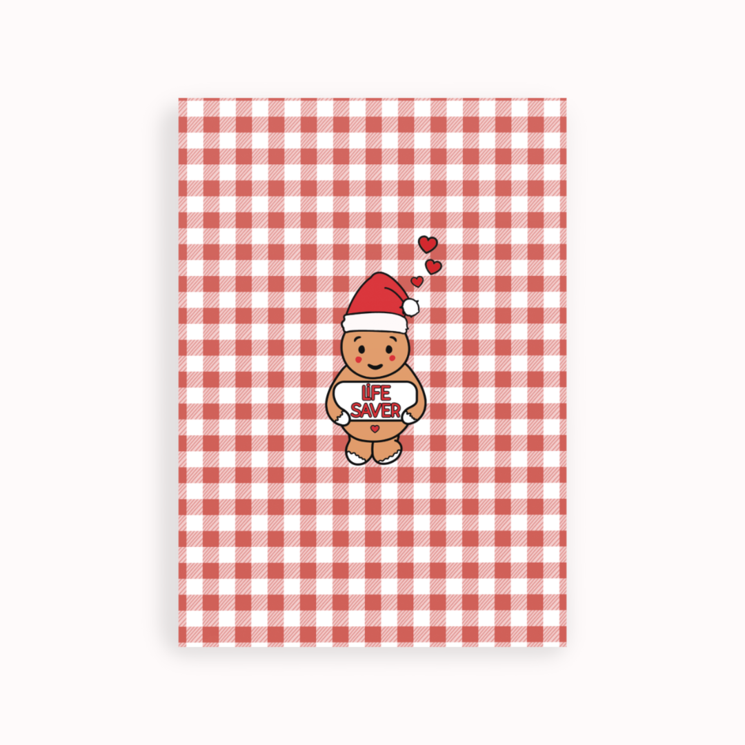 Life Saver Gingerbread Baby Christmas Card