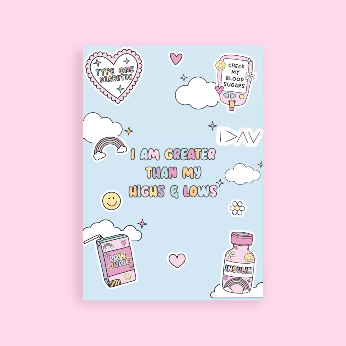 I am Greater than my Highs and Lows Postcard