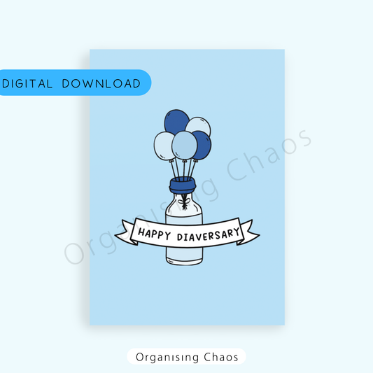 Happy Diaversary Blue Digital Download
