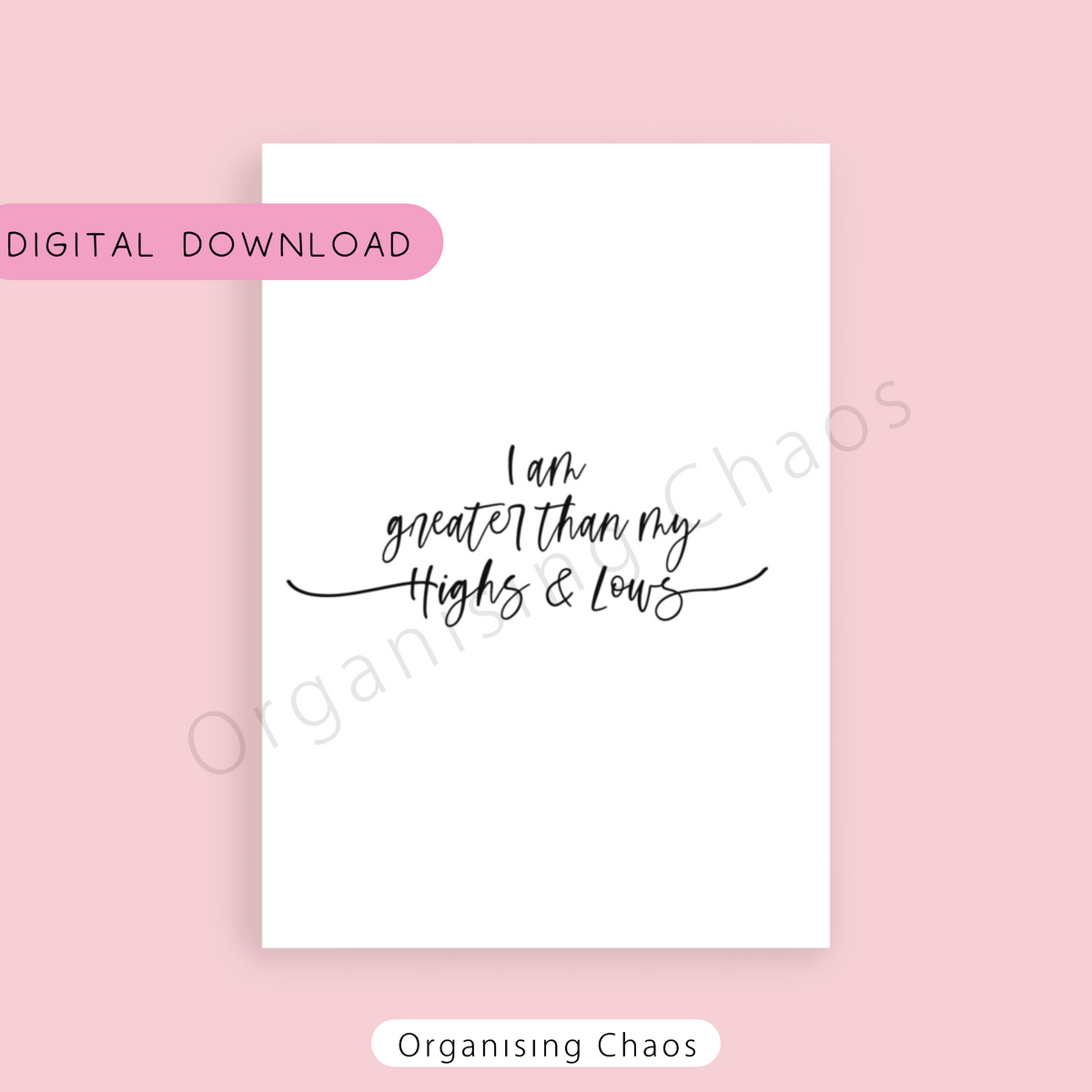 I am greater than... Digital Download